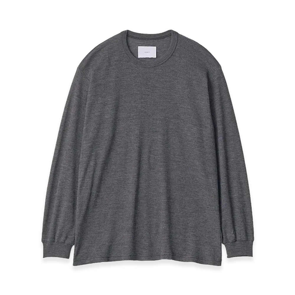 ssstein Fine Wool Oversized Long Sleeve Tee "Dark Grey"