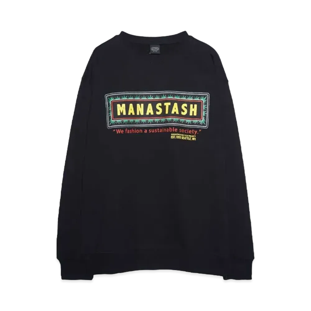 MANASTASH CiTee SWEAT FRAME LOGO "BLACK"