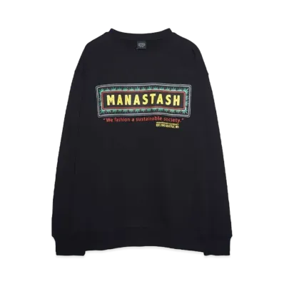 MANASTASH CiTee SWEAT FRAME LOGO "BLACK"