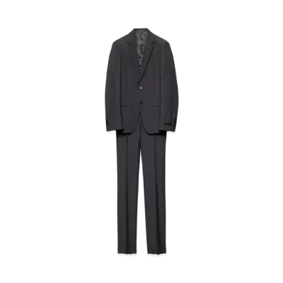 PRADA Men's Wool and Mohair Single-Breasted Suit "Gray"