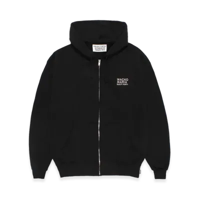 WACKO MARIA Middle Weight Zip Up Hooded Sweat Shirt "Black"