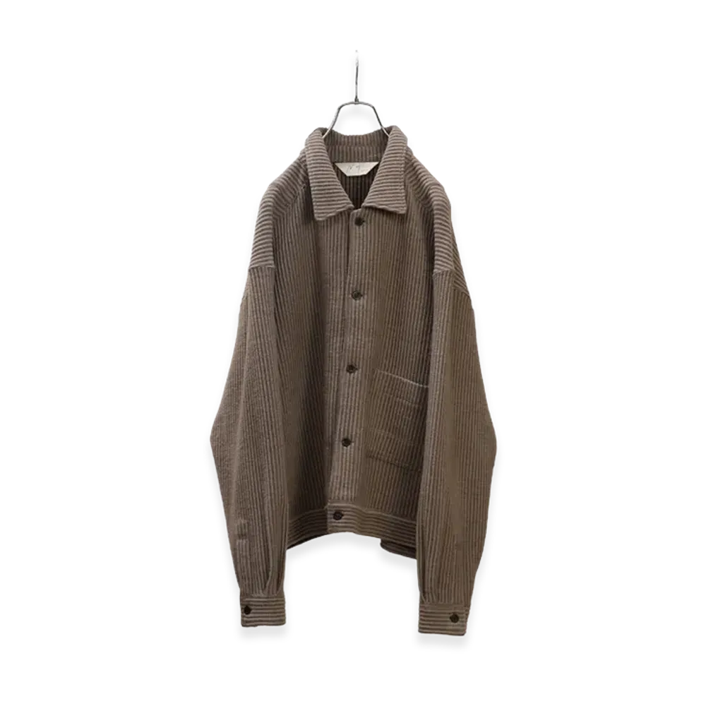 ANCELLM Wool Corduroy Work Shirt Jacket "Sand"