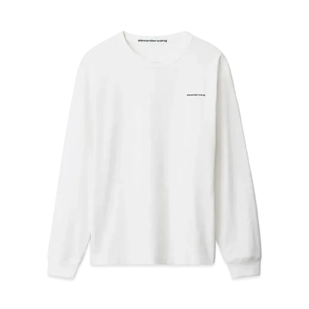 Alexander Wang High Twist Jersey Long Sleeve T-Shirt "White"