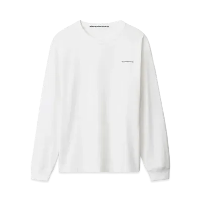 Alexander Wang High Twist Jersey Long Sleeve T-Shirt "White"