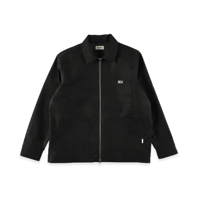 WIND AND SEA Syntetic Leather Zip Jacket "Black"