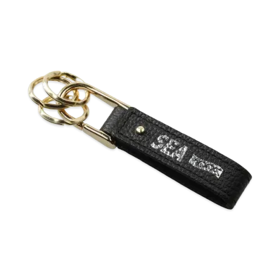 WIND AND SEA x GOD SELECTION XXX Leather Key Ring "Black"