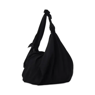 Y's TA/PE Crepe De Chine Furoshiki Bag "Black"