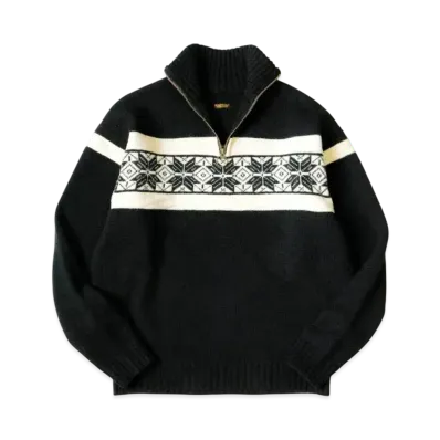 KAPITAL 5G Wool Snow Half Zip Sweater "Black"