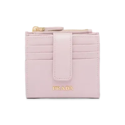 PRADA Small Saffiano Leather Wallet "Alabaster Pink"