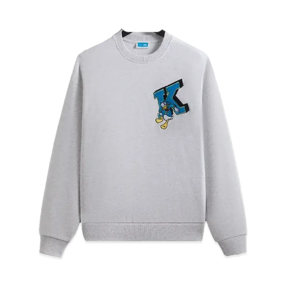 Kith x Disney For Donald Duck Varsity Vintage Nelson Crewneck "Light Heather Grey"