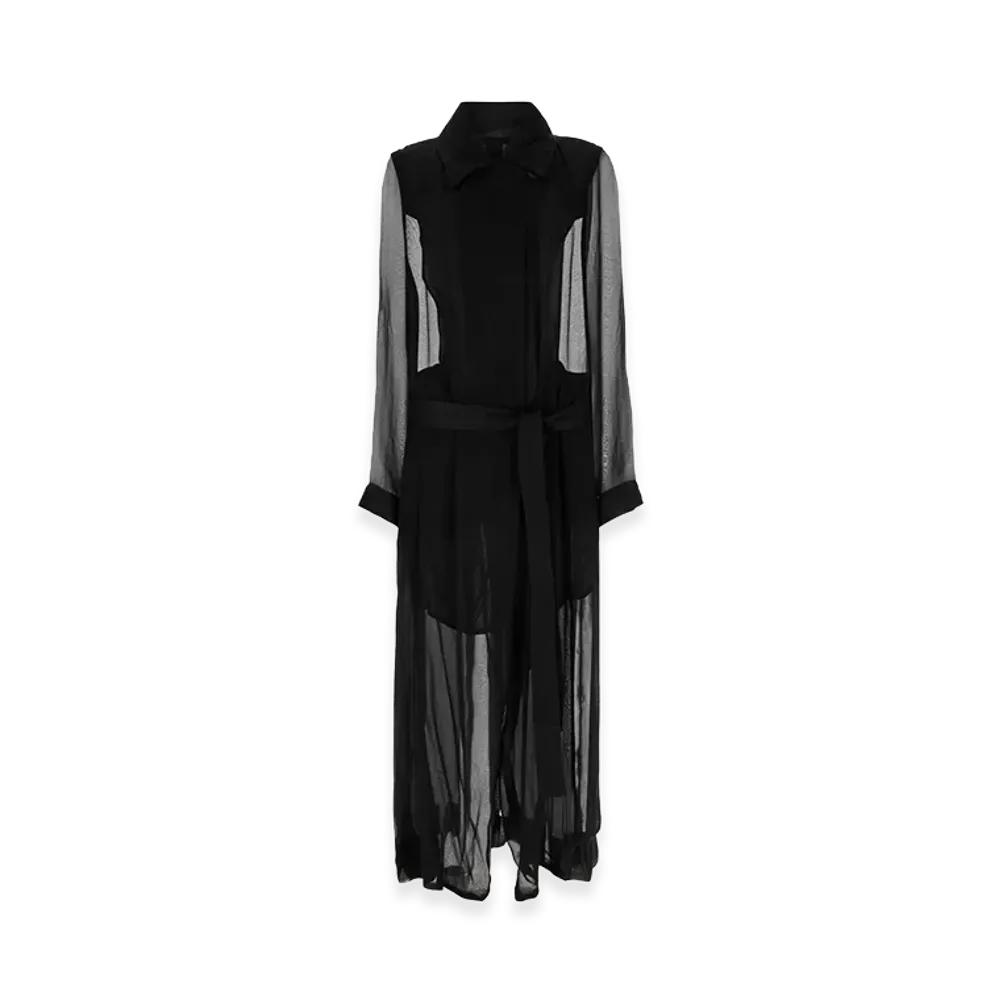 Ann Demeulemeester Women's Crepe Georgine Trench Coat "Black"