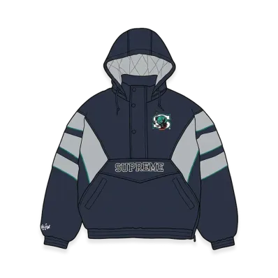 Supreme x SALEM Half Zip Stadium Jacket "Navy"