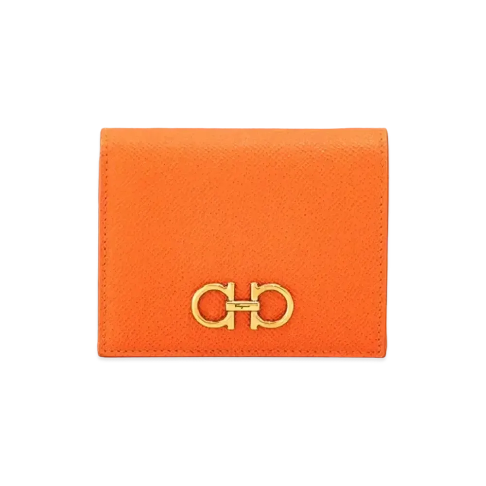 Salvatore Ferragamo Gancini Compact Wallet "Orange"