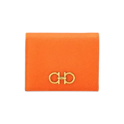Salvatore Ferragamo Gancini Compact Wallet "Orange"
