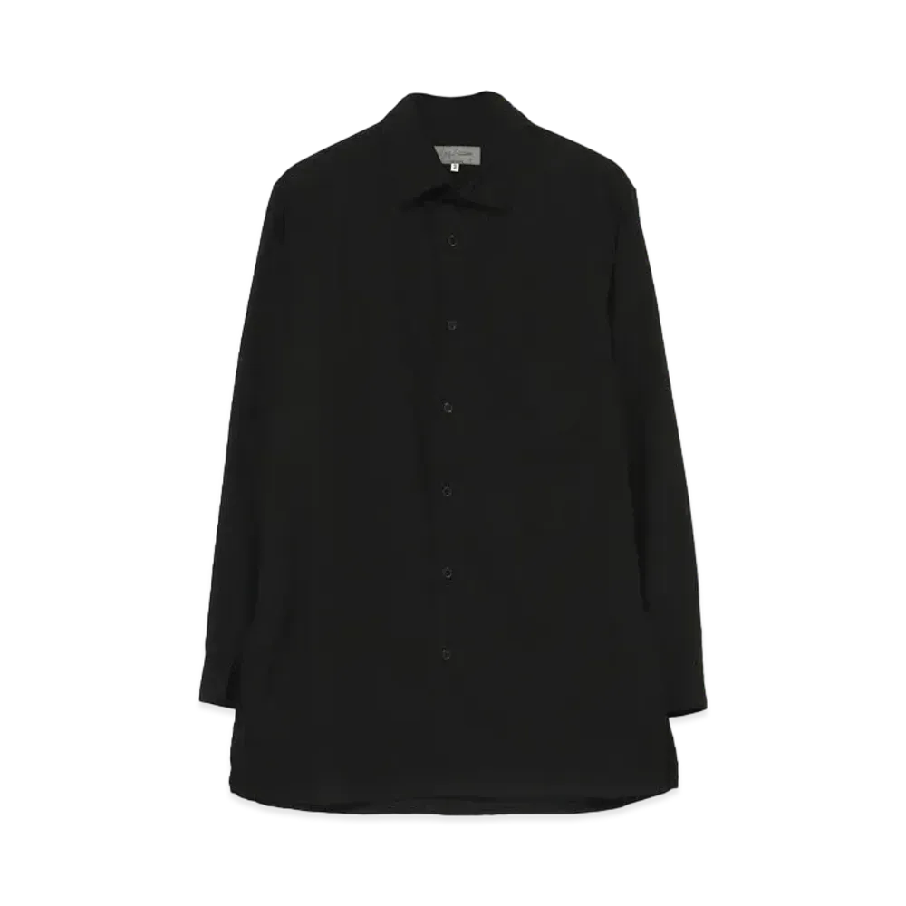 Yohji Yamamoto Pour Homme COTTON BROAD CHAIN STITCH COLLAR SHIRT "Black"