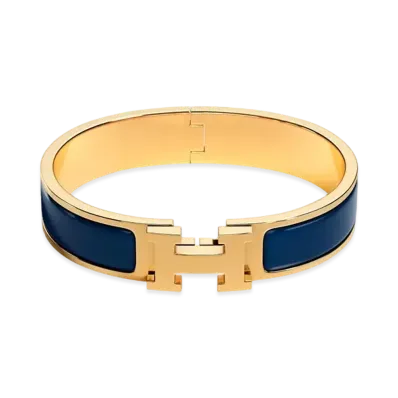 Hermes Clic H Bracelet "Ultramarine/Gold"