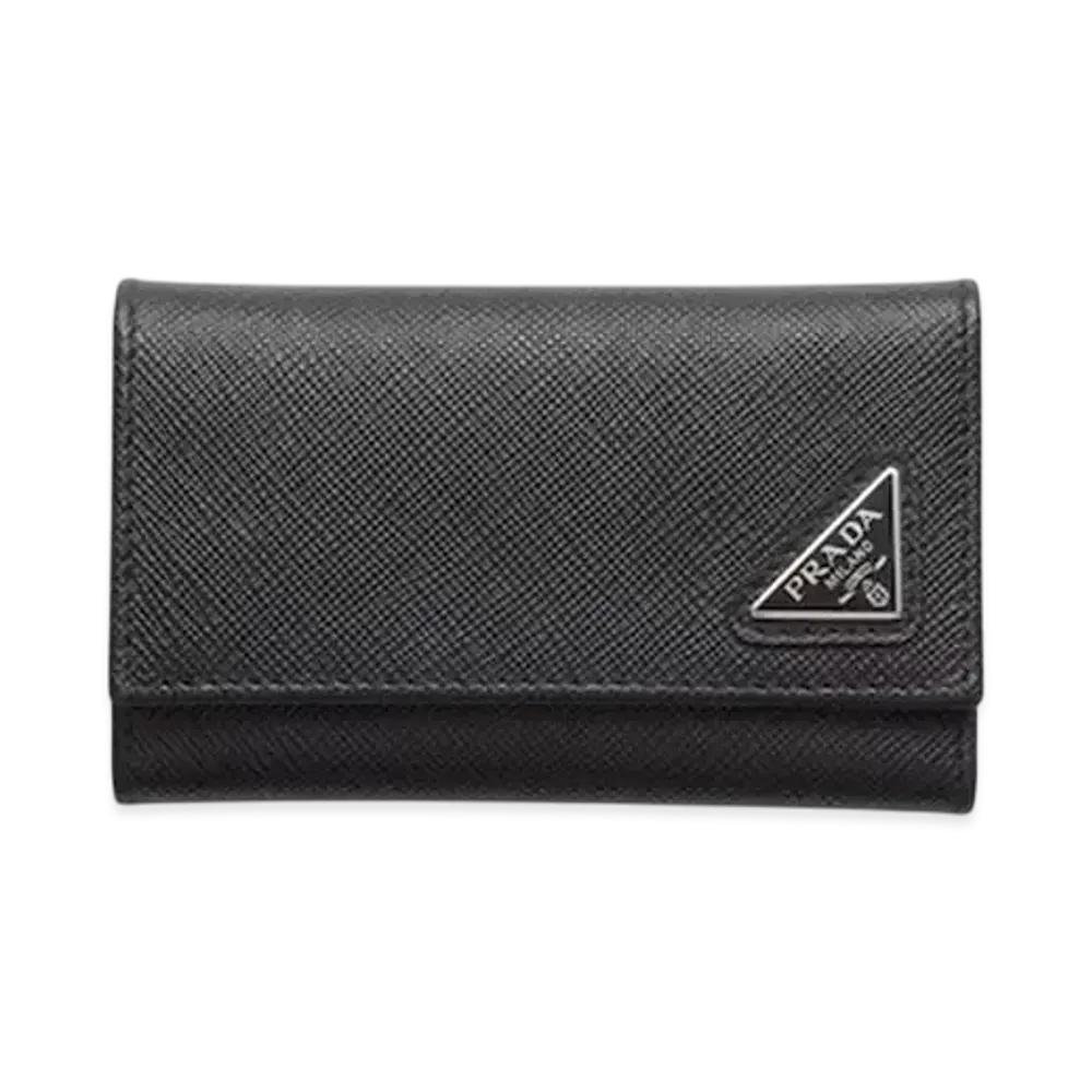 PRADA Saffiano Leather Key Case "Black"
