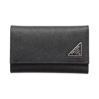 PRADA Saffiano Leather Key Case "Black"