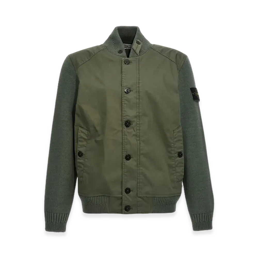 Stone Island 43935 Bio Raso with Bio-Alloy Light Cover-TC Bomber Jacket - 24SS "Musk Green"