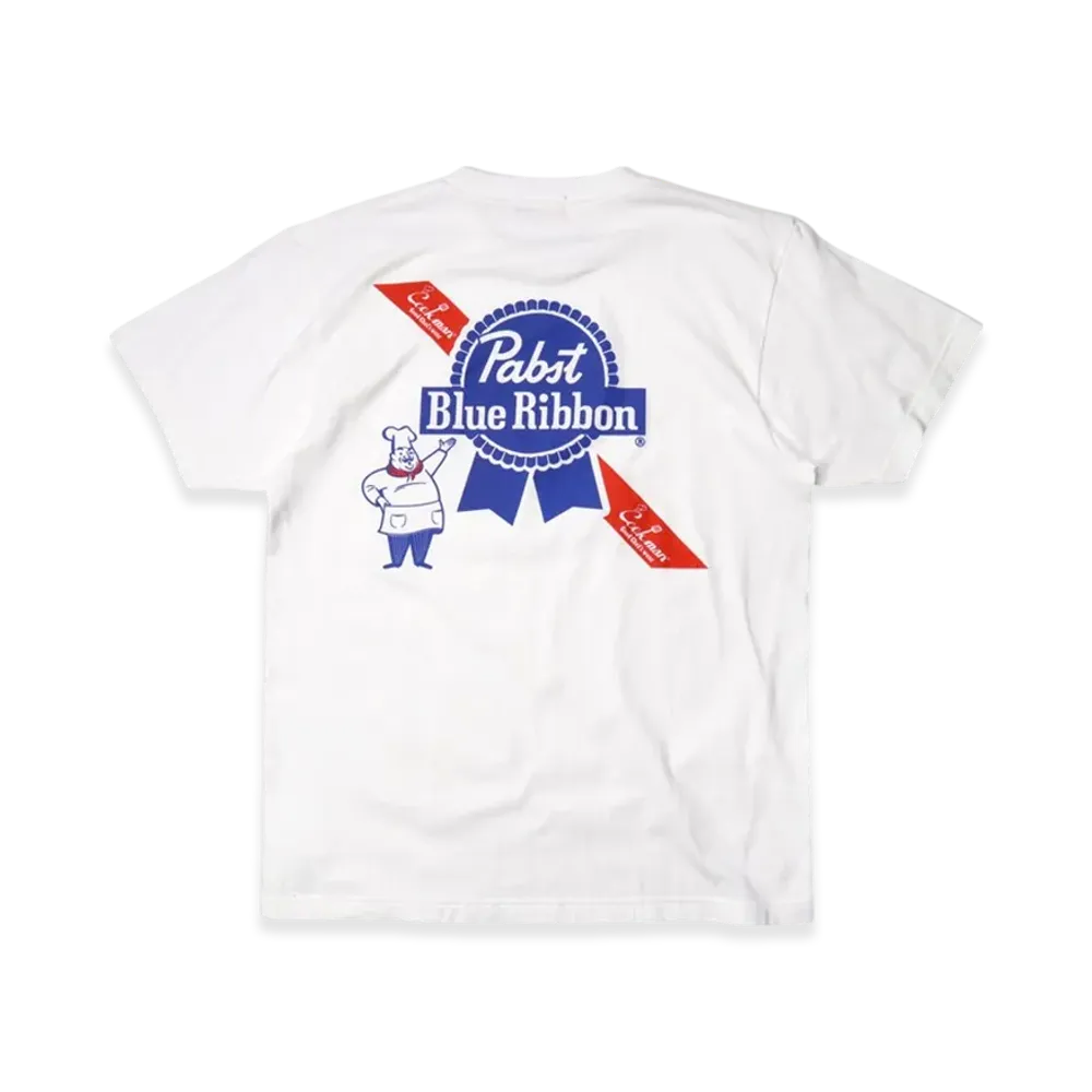 COOKMAN Pabst Blue Ribbon Chef Short Sleeve T-Shirt "White"