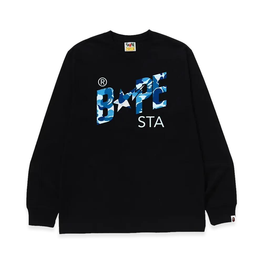 A BATHING APE ABC Camo Bape Sta LS Tee "Black/Blue"