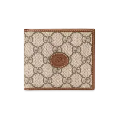 GUCCI GG Supreme Coin Wallet With Interlocking G "Beige/Ebony"