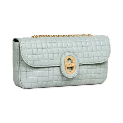 CELINE Medium Chain Sulky Bag in Quilted Lambskin "Mineral"