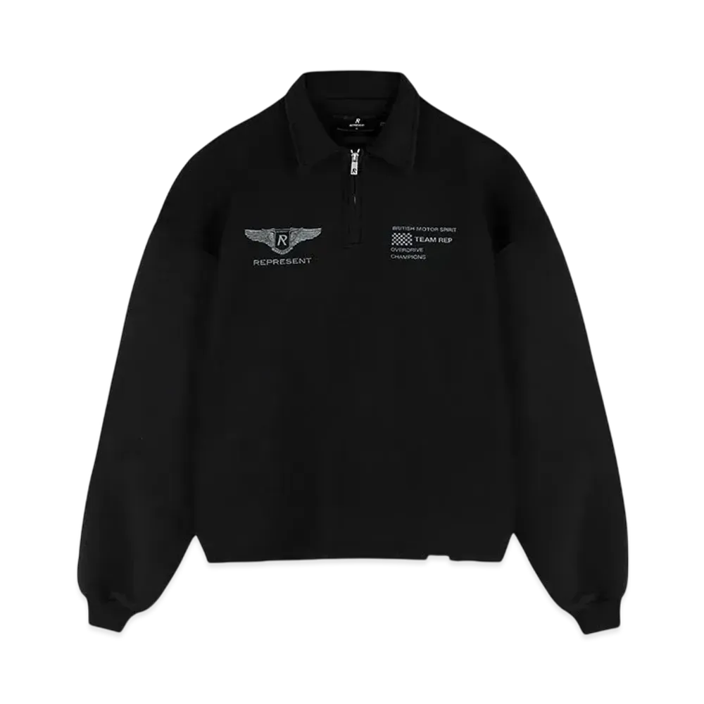 REPRESENT Team Rep Quarter Zip "Jet Black"