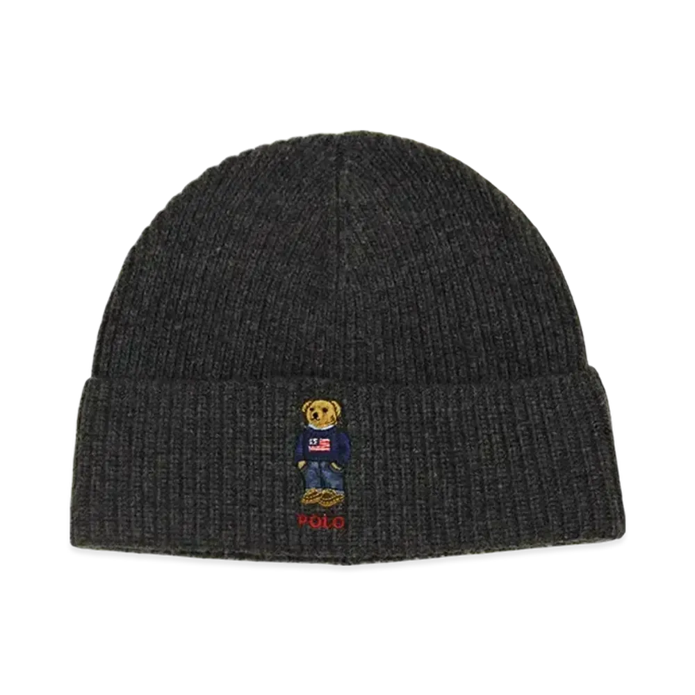 Polo Ralph Lauren Solid Flag Bear Beanie "Charcoal"