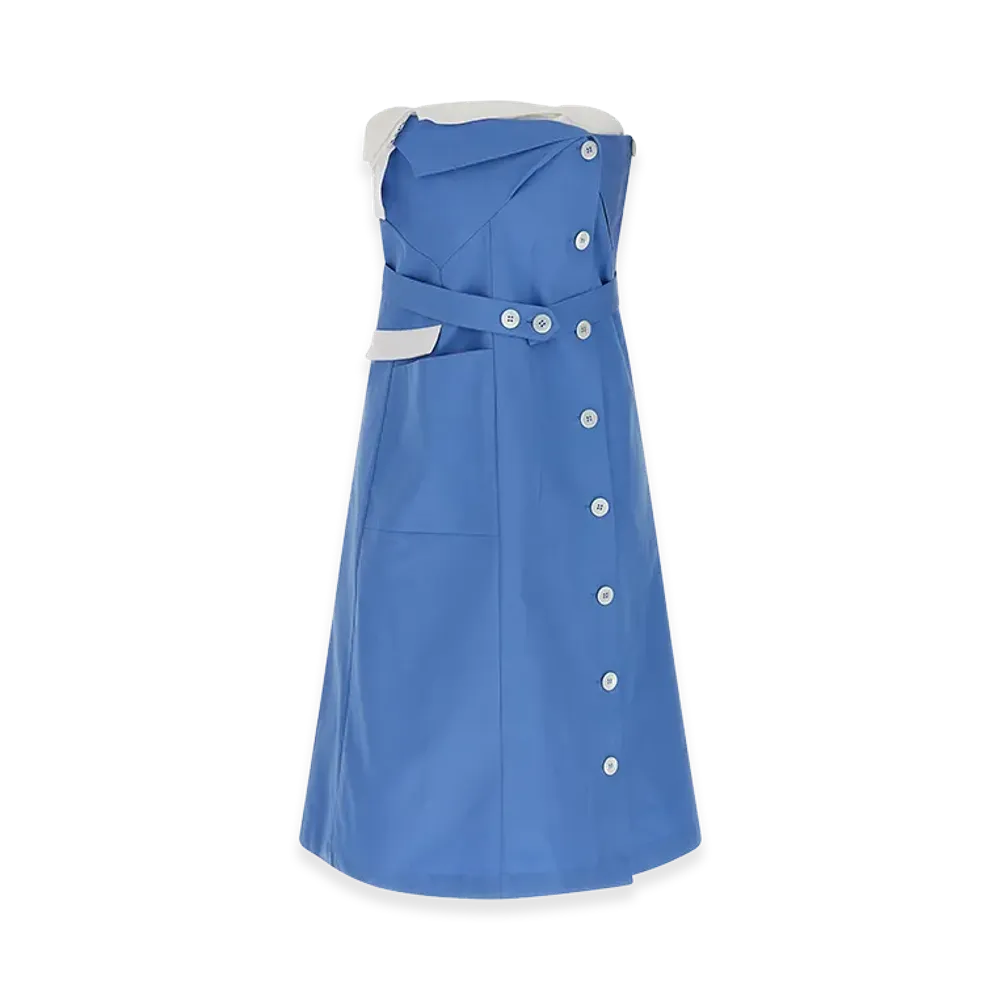 MIU MIU Women's Deconstructed Mini Dress "Light Blue"