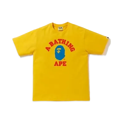 A BATHING APE Colors College T-Shirt "Yellow/Blue"