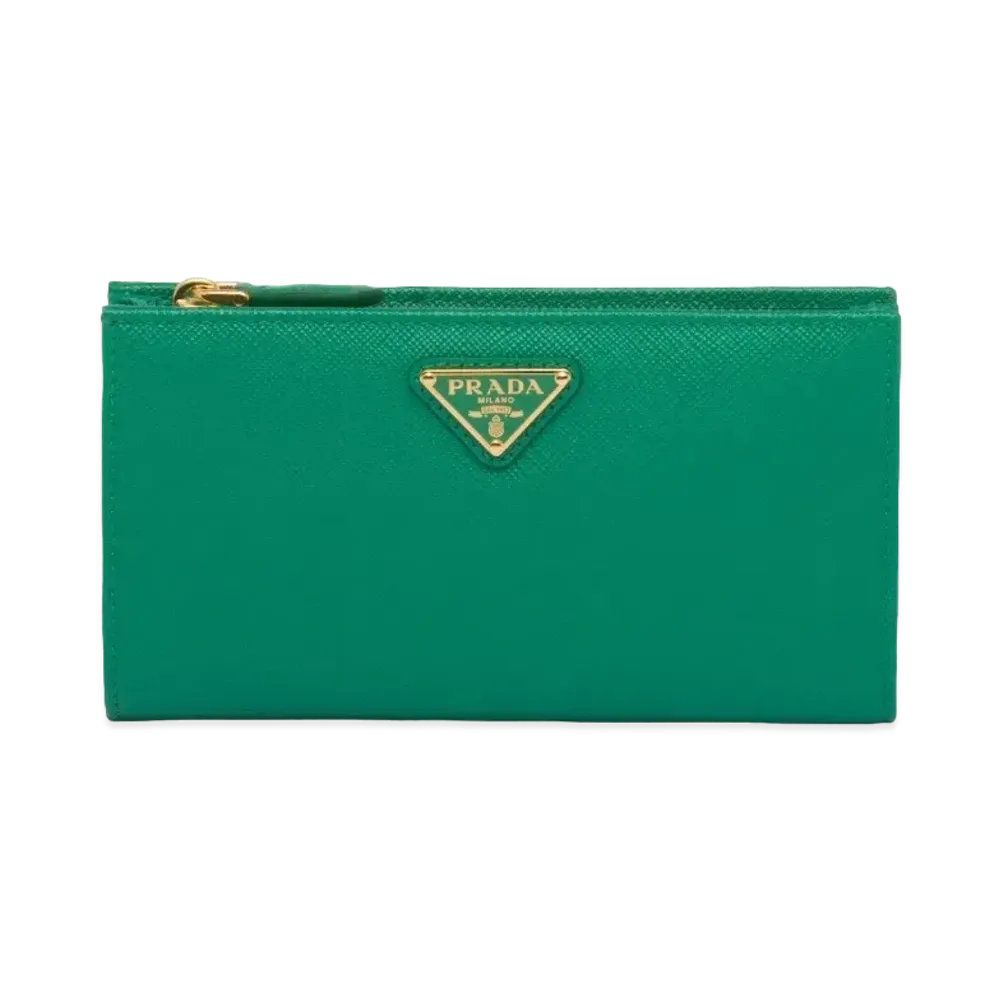 PRADA Large Saffiano Leather Wallet "Green"