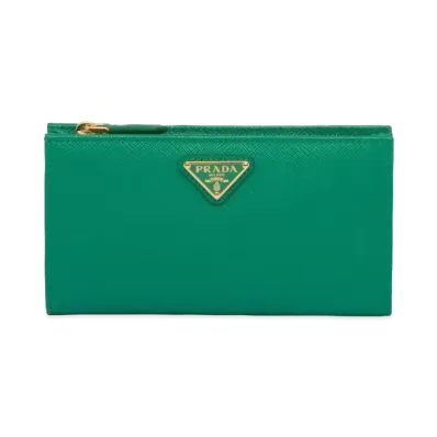 PRADA Large Saffiano Leather Wallet "Green"