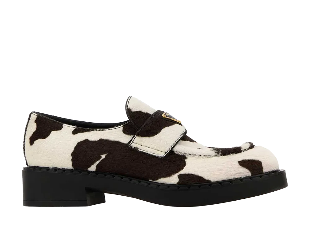 PRADA Women's Printed Calf Hair Loafers "Animal Print"