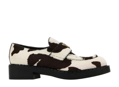 PRADA Women's Printed Calf Hair Loafers "Animal Print"