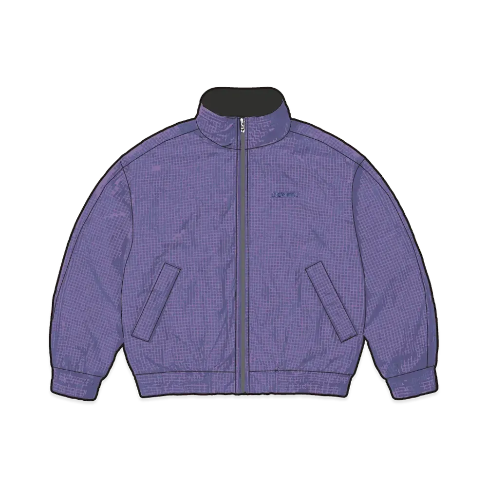 Supreme Leather Collar Utility Jacket "Blue Plaid"