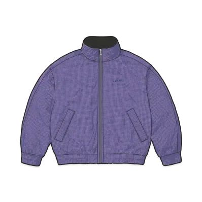 Supreme Leather Collar Utility Jacket "Blue Plaid"