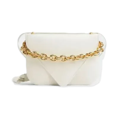 Bottega Veneta Calfskin Chain Envelope "White"