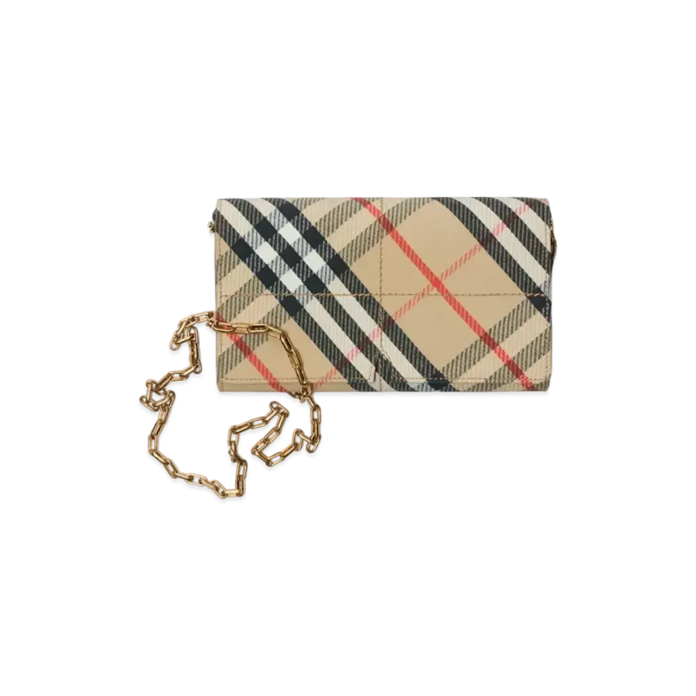 Burberry Snip Chain Strap Wallet "Sand"