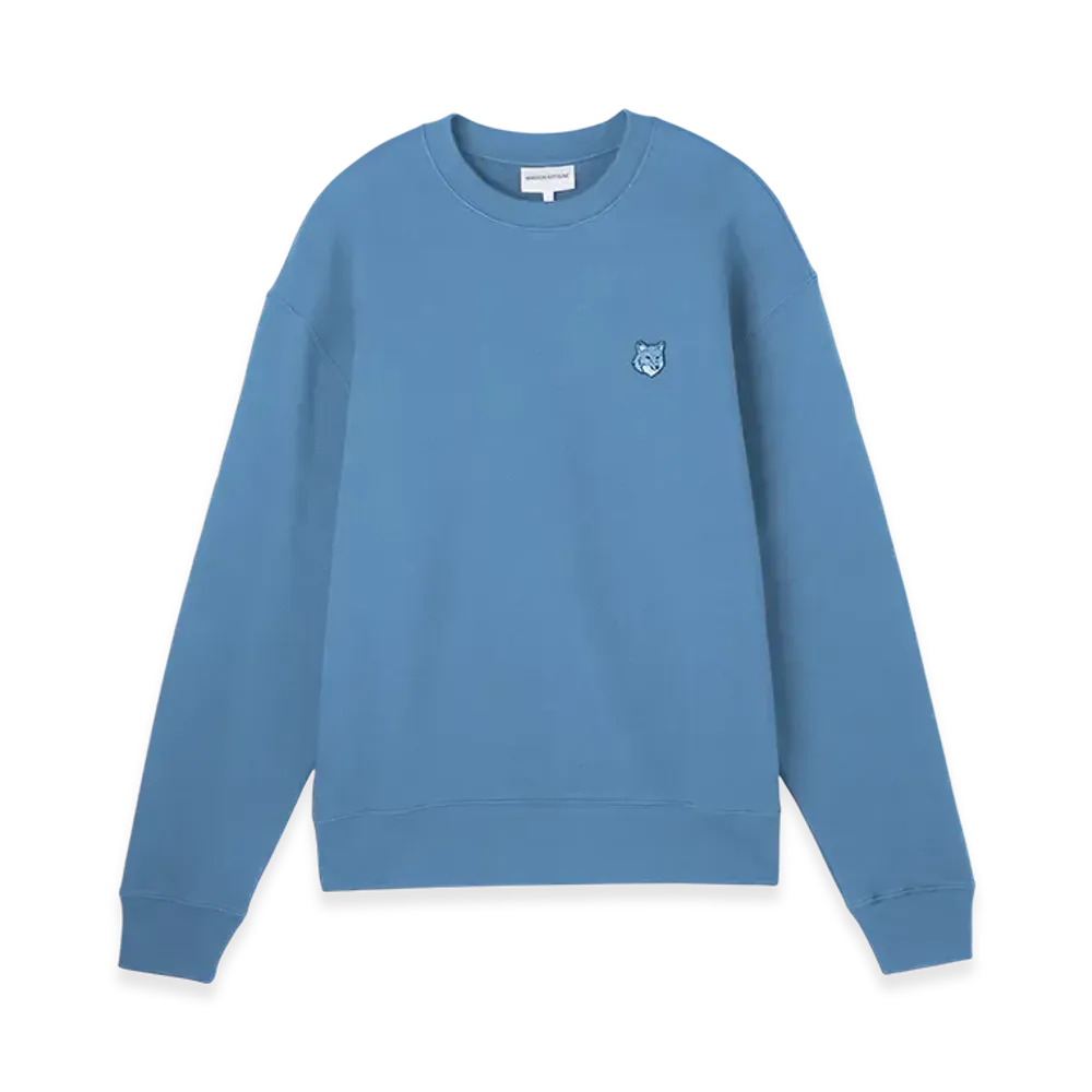Maison Kitsune Bold Fox Head Patch Comfort Sweatshirt "Hampton Blue"