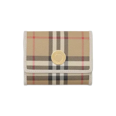 Burberry Women's Small Check Folding Wallet "Vintage Check/Soap Beige"