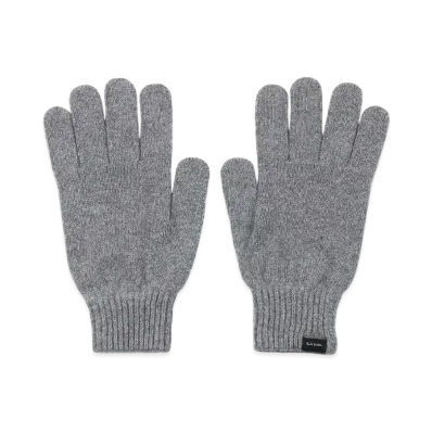 Paul Smith Logo Tab Knit Gloves "Gray"