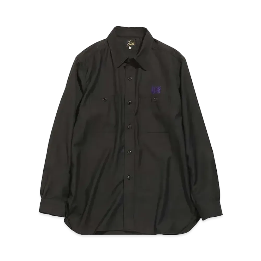 Needles WORK SHIRT - PE/R GABARDINE "Black"