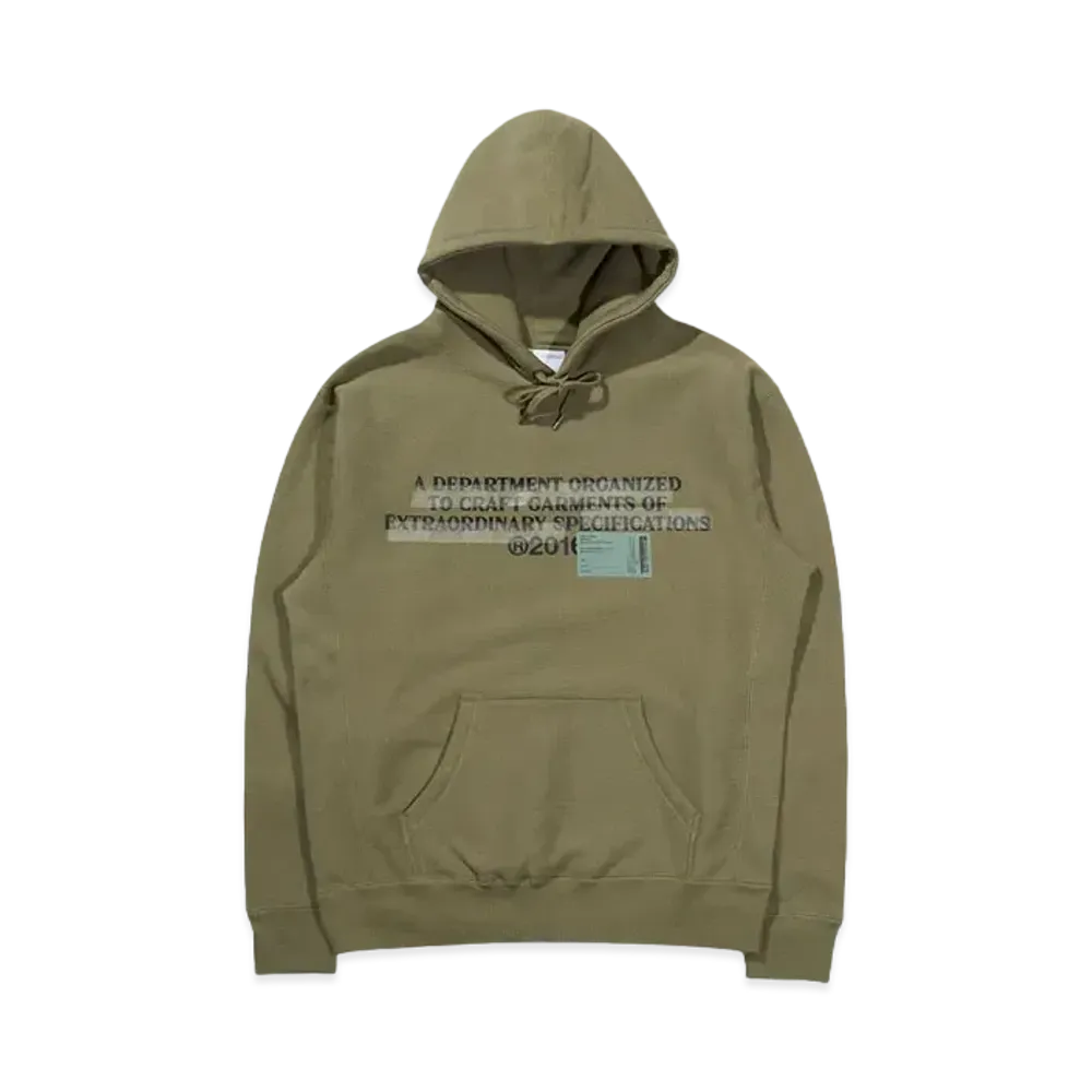 Poliquant THE COVERED EXPOSITORY LABELS HOODED SWEATSHIRT "OLIVE"