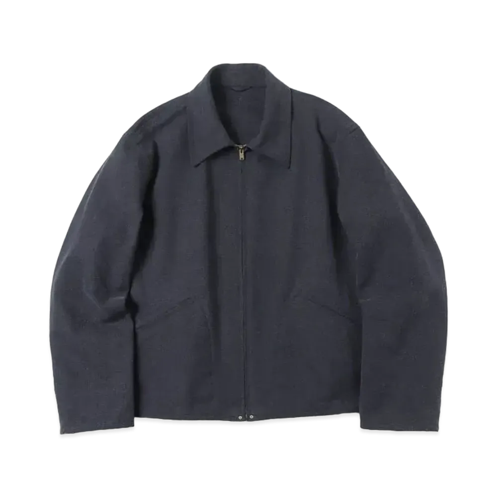 A.PRESSE Silk Nep Sports Jacket "Navy"