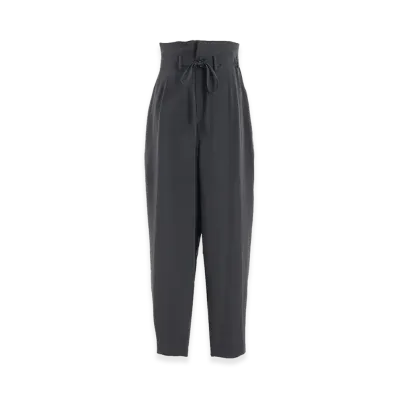 Y's Crepe De Chine High Waist Pants "Khaki"