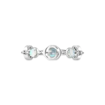 GUCCI Interlocking G Ring With Opals