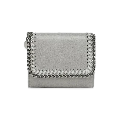 Stella McCartney Falabella Small Flap Wallet "Light Grey"