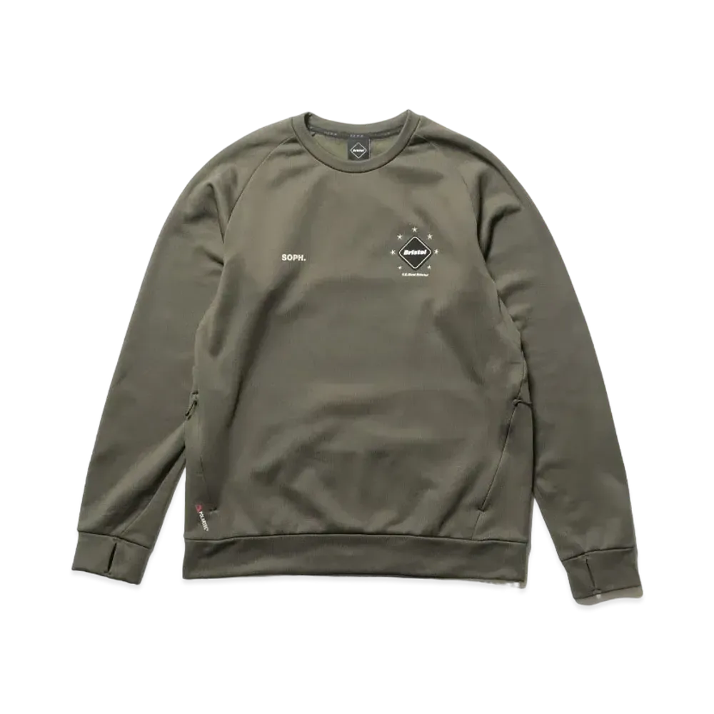 F.C.Real Bristol Polartec Power Stretch Training Crewneck Top "Khaki"