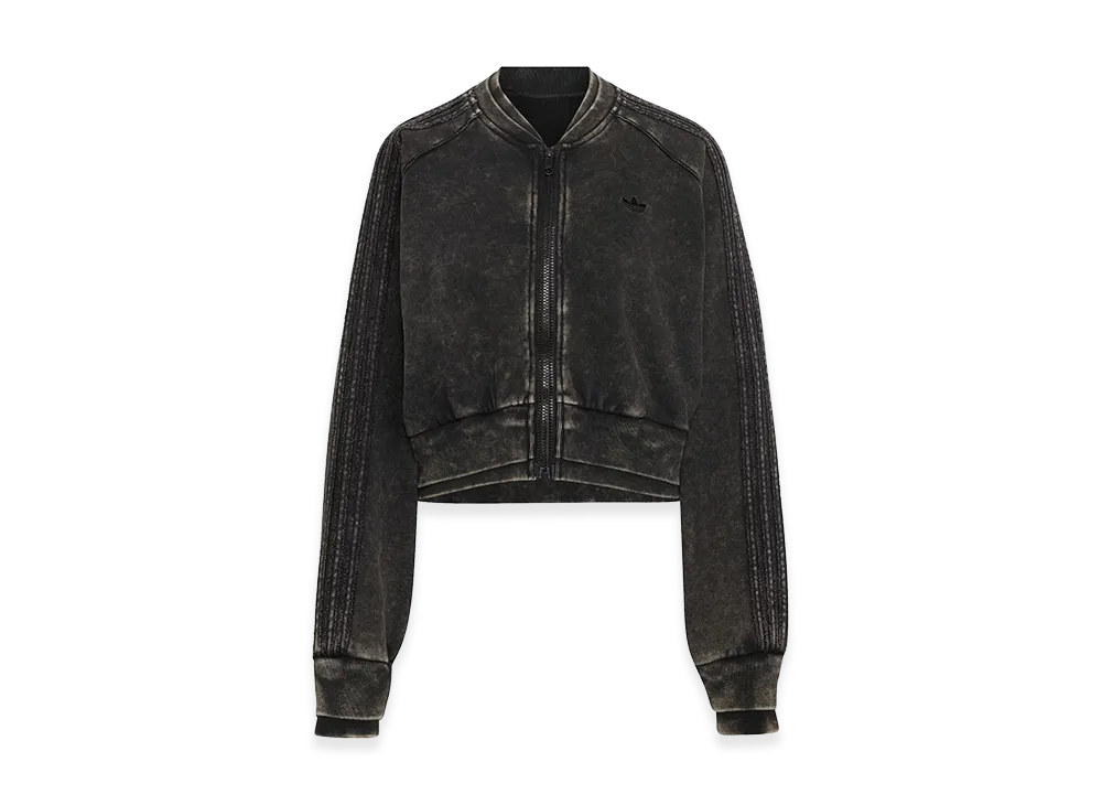adidas Women's SST Double Layered Cropped Track Top "Black"